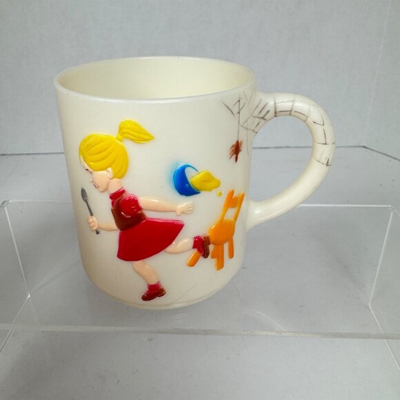 Vintage Spencer Gifts 3D Nursery Rhyme Cups Lot of 4 Plastic Hong Kong 1981 - Picture 7 of 8